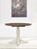 Ashley Furniture PCD616-15 Wirloni - Round Dining Room Drop Leaf Table - Antique White / Brown
