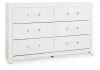 Ashley Furniture PCB1119-31 Maeling - Six Drawer Dresser - White