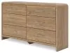Ashley Furniture PCB1121-31 Gramburg - Six Drawer Dresser - Warm Natural Brown