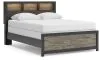 Ashley Furniture PCB1118B18 Broachmyn - Queen Lighted Bookcase Panel Bed - Black / Gray