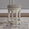 Liberty Furniture 498-OT9003 Morgan Creek - Console Swivel Stool - Antique White / Wirebrushed Tobacco Accents