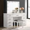 CoasterElevations 203507STL Felicity - Upholstered Vanity Stool - Metallic And Glossy White