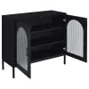 Coaster Fine Furniture 950420 Jess - 2-Door Arched Fluted Glass Accent Cabinet - Black