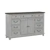 Liberty Furniture 237-BR31 River Place - 2 Door 9 Drawer Dresser - Riverstone White & Tobacco