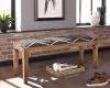 CoasterEssence 910177 Lamont - Fabric Upholstered Accent Bench - Black And Natural