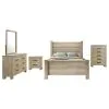 Coaster Fine Furniture 225101KE-S5 Oakglen - 5 Piece Eastern King Bedroom Set - Weathered Oak