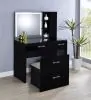 Coaster Fine Furniture 930219 Flora - 2-Drawer Vanity Set With LED Mirror - Black High Gloss