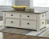 Ashley Furniture T637-20 Bolanburg - Lift Top Cocktail Table - White / Brown / Beige