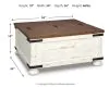 Ashley Furniture T459-20 Wystfield - Cocktail Table with Storage - White / Brown