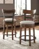 Ashley Furniture D546-424 Valebeck - UPH Swivel Barstool  - Brown