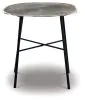 Ashley Furniture T836-6 Laverford - Round End Table - Chrome / Black
