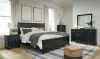Ashley Furniture B687/31/36/56/58/97 Ashley Furniture B687/31/36/56/58/97 Lanolee - 5 Pc. - Dresser, Mirror, King Panel Bed - Black