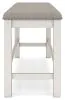 Ashley Furniture D642-09 Robbinsdale - Dbl Counter Height Upholstered Dining Bench - Antique White