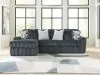 Ashley Furniture 98105S4 Ashley Furniture 98105S4 Midnight-Madness - 2-Piece Sectional Sofa With LAF Corner Chaise - Gunmetal