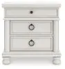 Ashley Furniture PCB823-93 Rowlenstown - Three Drawer Night Stand - Antique White