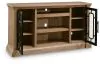Ashley Furniture W794-68 Wittenmyer - XL TV Stand With Fireplace Option - Natural / Black