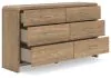 Ashley Furniture PCB1121-31 Gramburg - Six Drawer Dresser - Warm Natural Brown