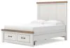 Ashley Furniture B4615B7 Ashley Furniture B4615B7 Savonport - Queen Panel Storage Bed With Storage Footboard - White / Brown