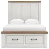 Ashley Furniture B4615B6 Ashley Furniture B4615B6 Savonport - Full Panel Storage Bed With Storage Footboard - White / Brown