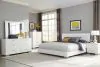 CoasterEssence 203500KW Felicity - Wood California King LED Panel Bed - White High Gloss