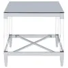 Coaster Fine Furniture 709727 Lindley - Square Tempered Mirror Acrylic Side End Table - Chrome