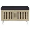 Coaster Fine Furniture 915154 Brixton - 2-Door Padded Entryway Shoe Storage Bench - White Oak