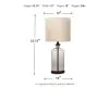 Ashley Furniture L430674 Bandile - Glass Table Lamp  - Clear / Bronze Finish