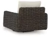 Ashley Furniture P711-821 Kimora - Swivel Glider Lounge With Cushion - Beige / Dark Brown