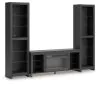 Ashley Furniture W2721W2 Cayberry - 3-Piece Entertainment Center With Electric Fireplace - Black