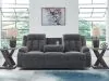 Ashley Furniture PC2140599 Observation - Reclining Power Sofa With Drop Down Table - Steel