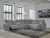 Ashley Furniture 65906S6 Ashley Furniture 65906S6 Modmax II - 6-Piece Power Reclining Sectional With RAF Press Back Power Chaise And Сonsole - Salt And Pepper