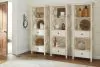Ashley Furniture D647/25/01(2)/00(2)/60/76(3) Bolanburg - 9 Pc. - Dining Room Table, 2 Side Chairs, Bench (2), Server, 3 Cabinets - Beige