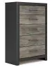 Ashley Furniture PCB1118-46 Ashley Furniture PCB1118-46 Broachmyn - Five Drawer Chest - Black / Gray