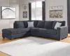 Ashley Furniture 87213S4 Ashley Furniture 87213S4 Altari - Left Arm Facing Corner Chaise With Sleeper 2 Pc Sectional - Slate
