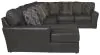 Jackson Furniture Industries 4378/72/75/30-28 Jackson Furniture Industries 4378/72/75/30-28 Denali - 3 Piece Italian Leather Match Sectional With LSF Chaise And 12 Included Accent Pillows - Steel