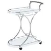 CoasterEveryday 910002 Elfman - 2-Tier Glass Shelf Metal Bar Cart - White And Chrome