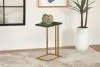 CoasterEssence 936035 Vicente - Marble Top C-Shaped Sofa Side Table - Green
