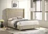 Coaster Fine Furniture 224731Q Lucia - Upholstered Queen Wingback Bed - Beige