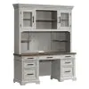 Intercon DK-HO-6852H-RFO-C Drake - Credenza Hutch - Rustic White / French Oak