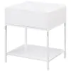 Coaster Fine Furniture 930236 Amherst - 1-Drawer Radio Weave Rattan Metal Side Table - White