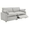Coaster Fine Furniture 609562P Collins - 2 Piece Upholstered Power Reclining Loveseat - Gray