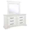 Coaster Fine Furniture 215873M Mckinney - 6-Drawer Bedroom Dresser With Mirror - Vintage White