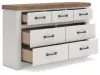 Benchcraft® B4615-31 Savonport - Seven Drawer Dresser - White / Brown