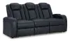 Ashley Furniture 3660315 Fyne-Dyme - Power Reclining Sofa With Adj Headrest - Sapphire