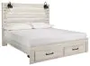 Ashley Furniture B192B31 Ashley Furniture B192B31 Cambeck - King Panel Bed With 2 Storage Drawers - Whitewash