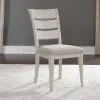 Liberty Furniture 652-C2001S Farmhouse Reimagined - Ladder Back Upholstered Side Chair - Antique White / Chestnut Tops