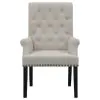 CoasterEssence 115183 Alana - Velvet Upholstered Dining Arm Chair - Sand
