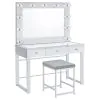 CoasterEssence 935933 Umbridge - Upholstered Square Padded Cushion Vanity Stool - Light Gray