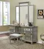 Furniture of America CM7673V-SET Salamanca - Vanity With Stool - Silver