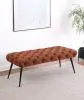 Coaster Fine Furniture 910335 Ella - Upholstered Tufted Bench Metal Legs - Rust